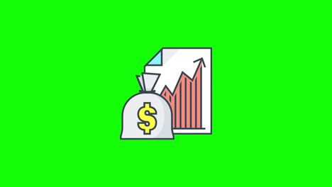 Business-success-Growing,-graph-icon-loop-animation-with-alpha-channel,-transparent-background,-ProRes-444